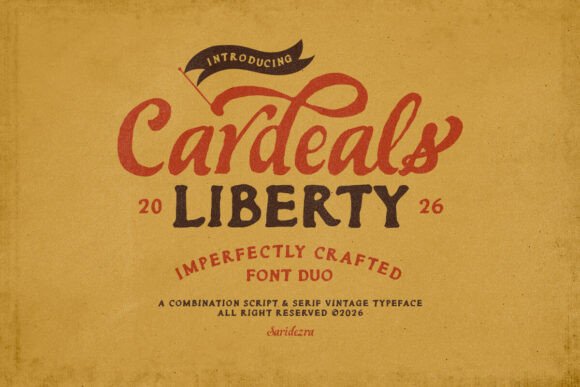 Cardeals Font Duo: A Bold Hand-Drawn Typeface