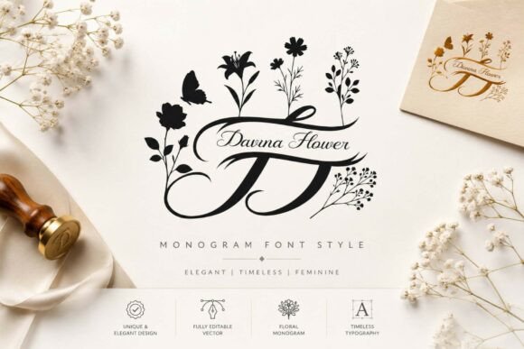 Davina Flower: A Flourishing Script Font for Marketers